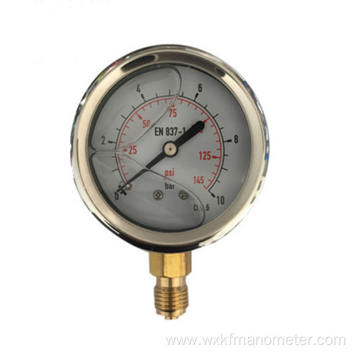 stainless steel liquid water filled pressure gauge manometer